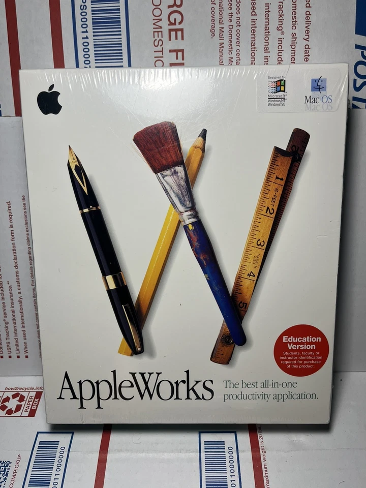 RARE NEW AND FACTORY SEALED AppleWorks 5 Software Version 5.0.3 MAC Windows - Image 1 of 3