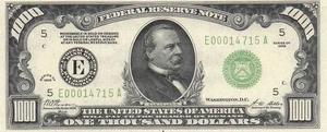 USA / Richmond , Va. $1000 Series 1928 Facsimile Uncirculated Banknote ZD 3 - Picture 1 of 2