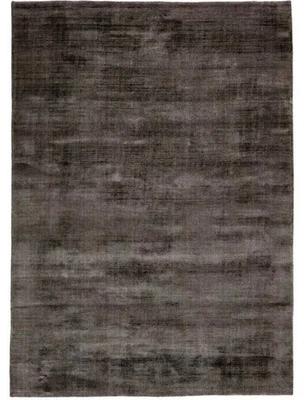 New Charcoal Solid Hand-Loomed Viscose Area Rug for Living Room Solid Silk Rug - Image 1 of 4