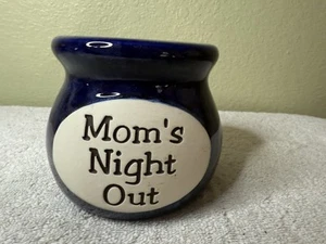 Spardose 4" hoch blau marbalisiert glänzend Keramikoberfläche Moms Night Out - Bild 1 von 8