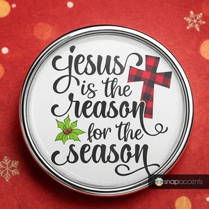 Druckknopf Schmuck Weihnachten Jesus Die Vernunft Jahreszeit Feiertagskreuz 18mm Ingwer Charm - Bild 1 von 8