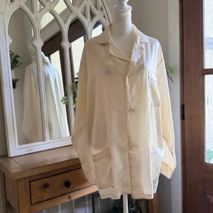 Vintage CHRISTIAN DIOR Monsieur Le Connaisseur Elfenbein Seide Pyjama Hemd Kleid M - Bild 1 von 11