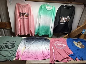 7 Long Sleeve Shirt And Pullover Sweater Jackets Coffee Cow Color Size Medium - Picture 1 of 15