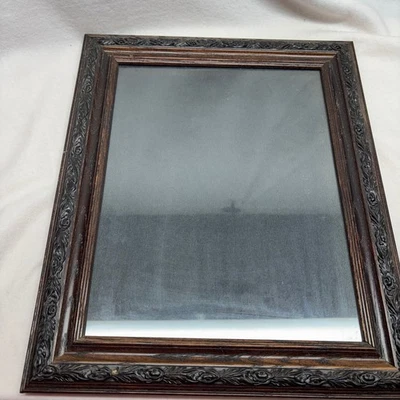 Marco de fotos de madera oscura ornamentado vidrio frente exhibición arte fotos estilo vintage Foto 1 de 4