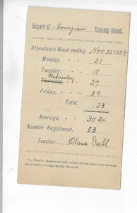 1889 - POSTKARTE - BERICHT DER NORWEGISCHEN ABENDSCHULE - Bild 1 von 2