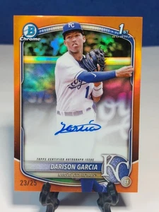 Darison Garcia 2025 Bowman Chrome 1st True Orange Auto #/25 SSP • KC Royals - Imagen 1 de 3
