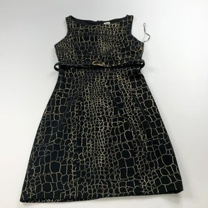 Mini vestido para mujer Cache Sheath 4 con cinturón estampado metálico negro PLS LEER - Imagen 1 de 12