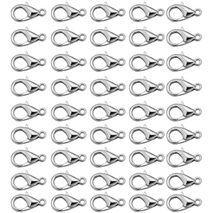 100 Stck. weiße gebogene Karabinerverschlüsse Anhänger Verschluss für Schmuckherstellung - Bild 1 von 9