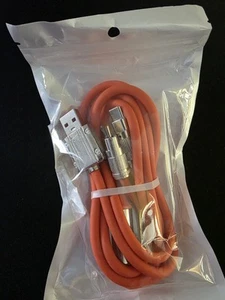 New 3in1 Super Fast Charging Cable 120w Silicone Fast Charging Cable for Devices - Picture 1 of 2