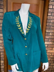 Chaqueta de seda verde vintage Bob Mackie talla sm - Imagen 1 de 11