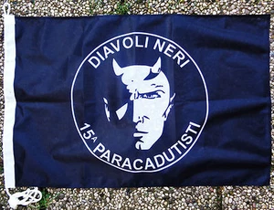 Bandiera 15° COMPAGNIA DIAVOLI NERI - 186° Rgt. PARACADUTISTI FOLGORE - (50X75) - Imagen 1 de 1