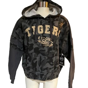 LSU Tigers Colosseum Womens Medium OHT Military Appreciation Zip Up Hoodie Gray - Picture 1 of 4