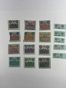 17 Vintage Ohio State Sales Tax Receipt Stamps - Various Denominations - Picture 1 of 7