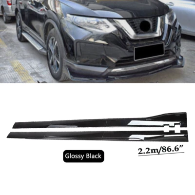 For Nissan Rogue Qashqai Glossy Black Side Skirt Rocker Lip Splitter Extension - Image 1 of 4