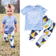 Baby Boys Summer Mom's Boy Short Sleeve T-Shirt Pants Clothing Set of 2 Pieces