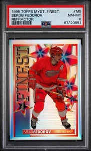 Sergei Fedorov 1995 Topps Finest Mystery Refractor #M5 Detroit Red Wings PSA 8 - Imagen 1 de 2