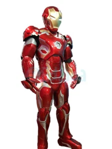 Mascotte Iron Man DELUXE costume fibra di vetro rosso maschera LED mani con luci - Imagen 1 de 7