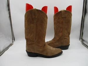 Botas de Vaquero Old West TBM3018 Cuero Gamuza Tostado Pull On Para Hombre Talla 10 D - Imagen 1 de 9