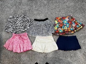 EUC Little Girls LOT of 6 Skorts Skirts/Shorts Fun Prints & Patterns Size 6/6X/7 - Picture 1 of 7