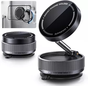 360 Adjustable Magnetic Vacuum Suction Cup Car Phone Holder Mount for MagSafe US - Picture 1 of 18
