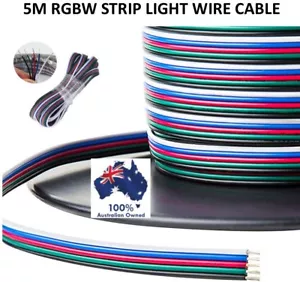 5 METRES 5 PIN WIRE FLEXIBLE EXTENSION CABLE 22AWG RGBW LED STRIP LIGHTS 5050 - Picture 1 of 3