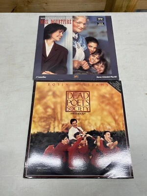 Robin Williams Laserdiscs DEAD POETS SOCIETY MRS DOUBTFIRE Videodiscs Lot of 2 Foto 1 de 2