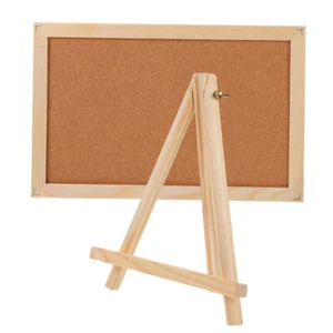 Wooden Frame Note Board Message Double Sided Cork Bulletin for Wall Office - Picture 1 of 12