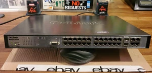 D-Link DES-3028P 28-Port Rack-Mountable Ethernet Switch Tested Working FREE SHIP - Picture 1 of 7