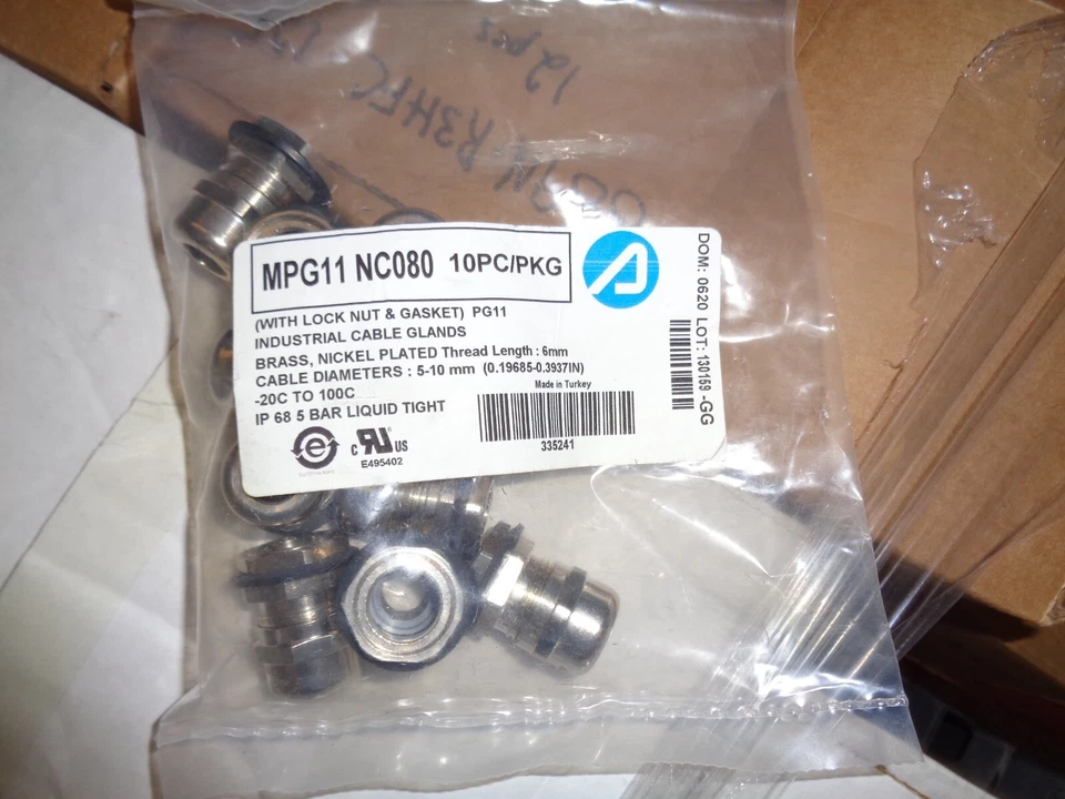 批量 10 件 全新 ALPHA 线 MPG11 NC080 / MPG11NC080 电缆 GLAND 5-10 毫米 PG11 黄铜 — 第 1/1 张图片