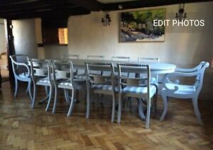 CHOICE OF COLOUR & STYLE Refurbished Extending Table & 8 Chairs *FREE DELIVERY