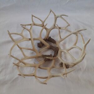 Faux Deer Antler Bowl Home Cabin Decoration Rustic Farmhouse Country Resin 