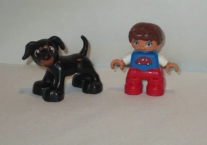 Lego Duplo Figures Lot Of 2 Child Kid and Dog Puppy - Picture 1 of 5