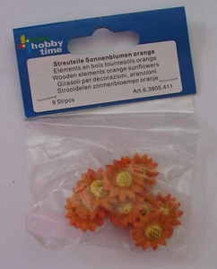 hobby time * Streuteile Sonnenblumen orange * 9 Stück/Packung - Bild 1 von 2