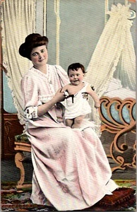 Postal madre posando con niño Theodor Eismann serie 1071 sin publicar - Imagen 1 de 3
