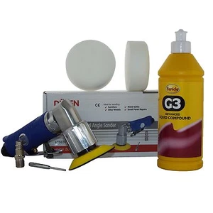 Mini kit pulidora de aire 75 mm (3") + 500 ml Farecla G3 y 2 cabezales de espuma compuesta - Imagen 1 de 4