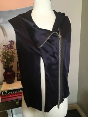 Haider Ackermann Size 38 Black Purple Satin Vest NWT 2400-140-12119 - Image 1 of 4