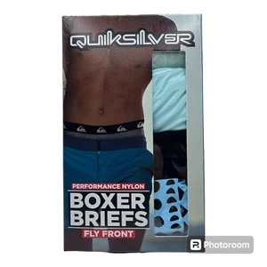 Paquete de 4 calzoncillos boxer Quiksilver Performance de nailon con frente de mosca para hombre - Imagen 1 de 4