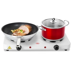 Portable Electric Double Burner Hot Plate 2KW Cooktop Cooking Stove with Handles - Picture 1 of 109