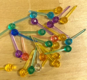 25 kleine Pin Lichter Kugel Glühbirnen Keramik Weihnachtsbaum Stifte SORTIERT 5 MM - Bild 1 von 1