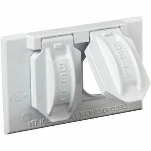Bell 5180-1/536032 WHITE Weatherproof Duplex Outlet Covers, White, 1 Gang - Picture 1 of 3