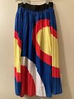 Women?S Maxi Color Block Pleated A-Lined Skirt - Size Small