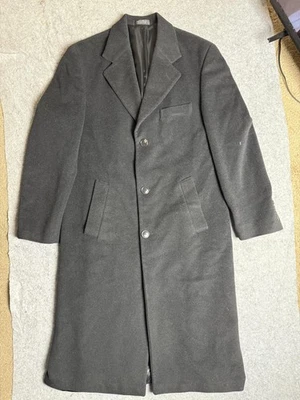 Chaps Ralph Lauren Coat Mens 42L Charcoal Wool Cashmere Overcoat Topcoat Italy - Image 1 of 4