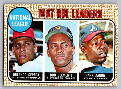 1968 TOPPS NO3 ОРЛАНДО СЕПЕДА/РОБЕРТО КЛЕМЕНТЕ/ХЭНК ААРОН - Изображение 1 из 3