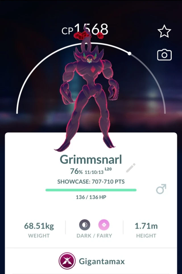 🕶️🦋 1x Gigantamax Grimmsnarl — (GO Wild Area Nagasaki)  🔄 Trade — Pokémon GO - Image 1 of 1