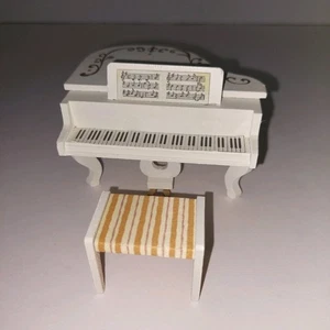 MCM Lundby Dollhouse Grand Piano and Satin Striped Bench Royal Set - READ - Picture 1 of 13