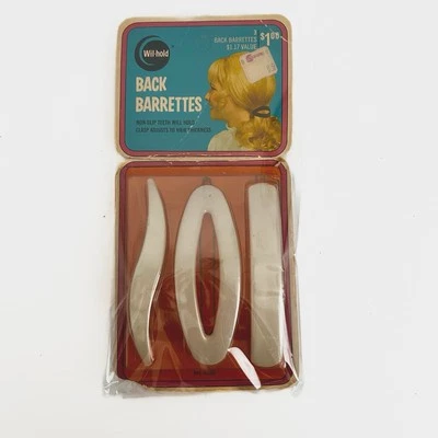 3 NOS Pinzas para el Cabello Retro Blanco Perla Vintage Wil-Hold Back Años 60 70 NUEVAS Foto 1 de 4