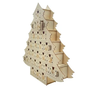Árbol de Navidad Cajón Calendario Gabinete Madera Calendario Decoración Adorno R5L4 - Imagen 1 de 11
