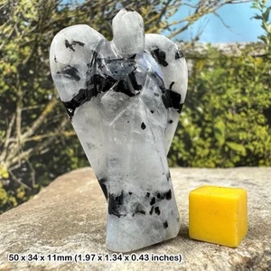 Rainbow Moonstone Angel - RP0890 - Mineral de Cristal de Sanación Espiritual, Auténtico - Imagen 1 de 1