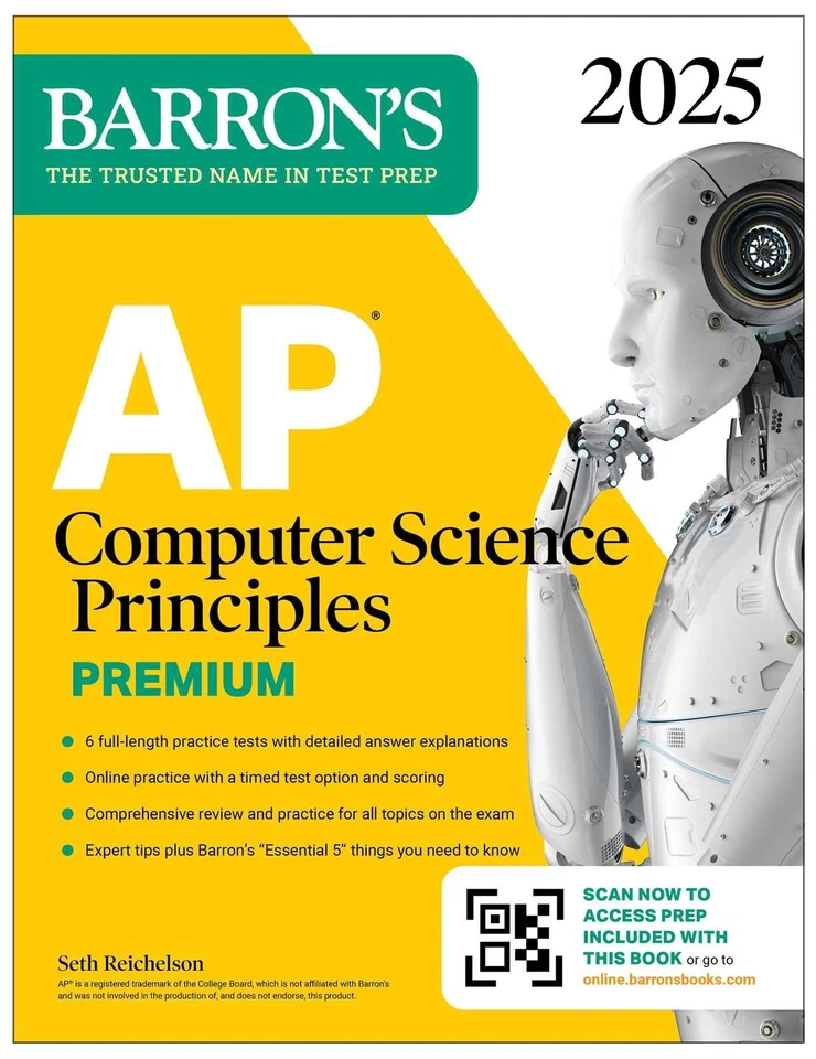 AP Computer Science Principles Premium, 2025: Prep Book with 6 Practice Test... Foto 1 de 1