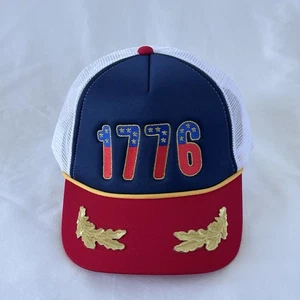 Patriotic 1776 4th Of July Cap Hat Adult Mens Adjustable SnapBack Trucker Mesh - Picture 1 of 10